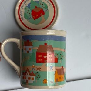 Hallmark Mug Mates Lid Coaster Coffee Tea  Vintage 1988 Home Kindness Friends